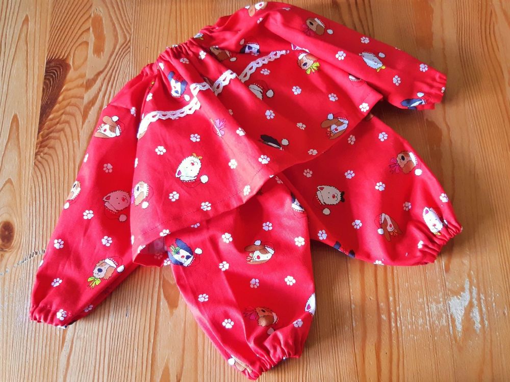 Festive Pups Christmas Pyjamas for Baby Dolls