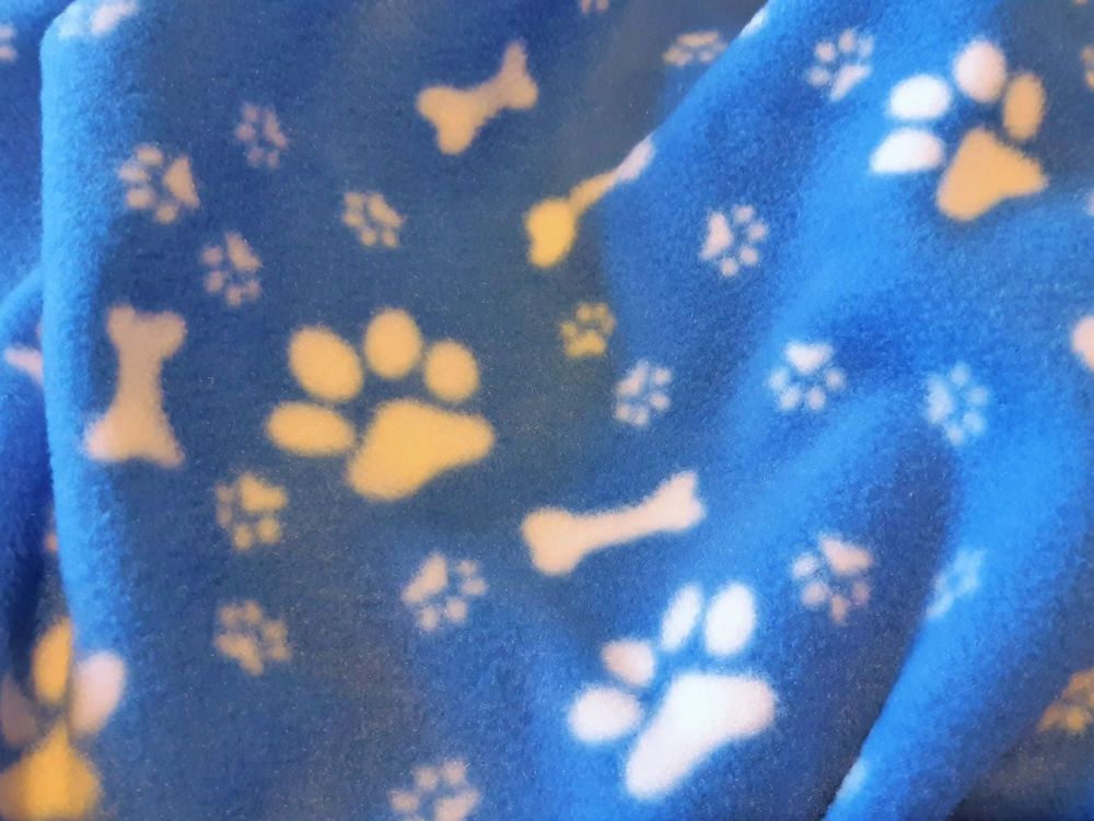 Blue Paw Print Cuddle Blanket and Nappy Gift Set - One Left - Baby Born Size Only!