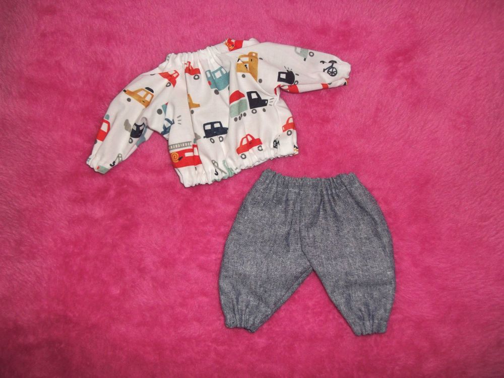 Traffic Jam Top and Jeans Set for Boy Baby Dolls - Last One - Size 3 Only