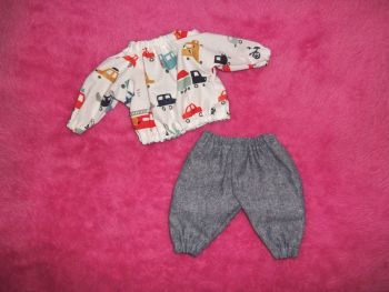 Traffic Jam Top and Jeans Set for Boy Baby Dolls