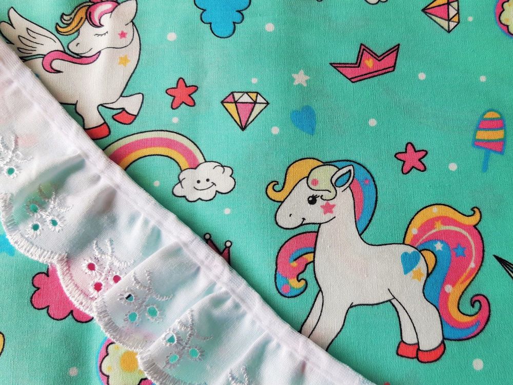 Minty Unicorns Bedding Set for Doll's Cots and Prams