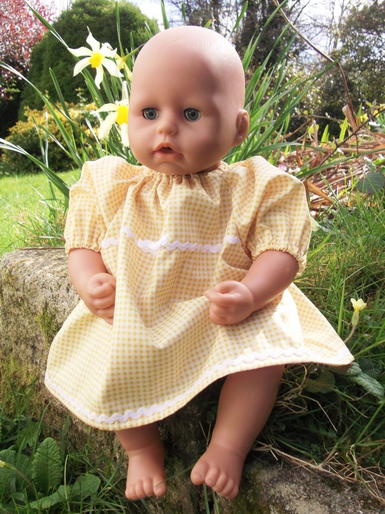 Baby Doll Bedding Gingham Cradle Bedding Set Yellow 