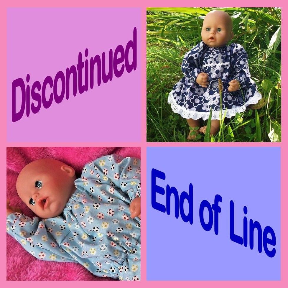 Two dolls wearing discontinued outfits