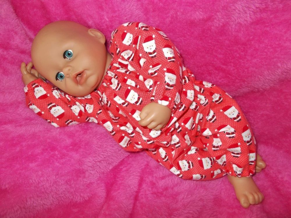 Santa Christmas Pyjamas for Boy Baby Dolls - Ex-Demo, Size 1