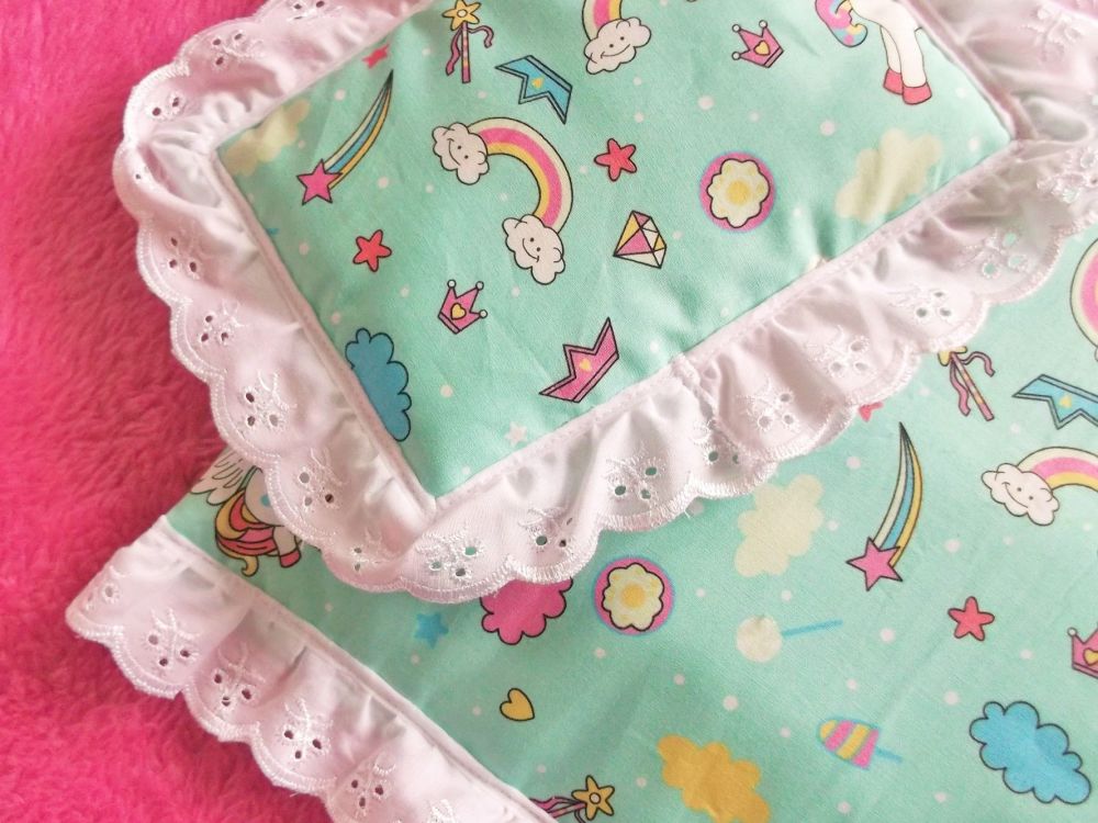 Minty Unicorns Bedding Set for Doll's Cots and Prams