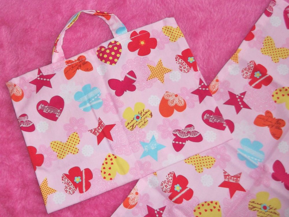 Pretty in Pink Changing Bag and Mat for Baby Dolls
