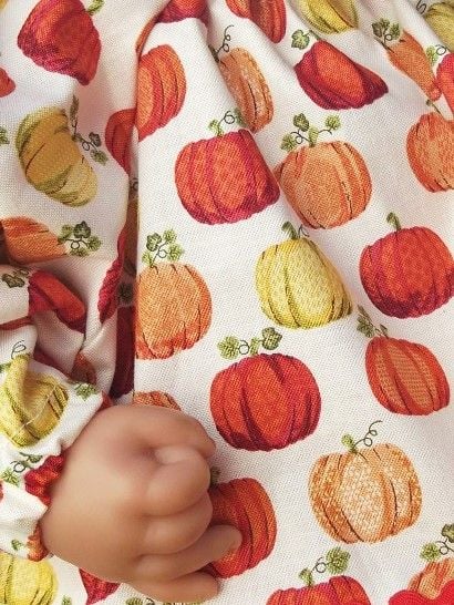 Pumpkin Harvest Top and Trousers Set for Baby Dolls