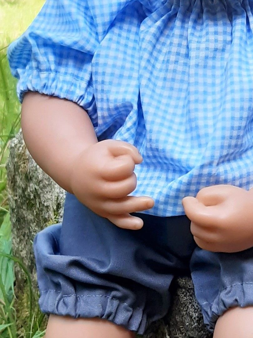 Gingham School Uniform Top & Shorts Set for Boy Baby Dolls - Choice of Colours
