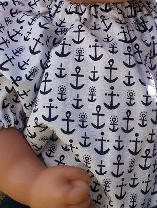 Navy Anchors Top and Shorts Set for Boy Baby Dolls