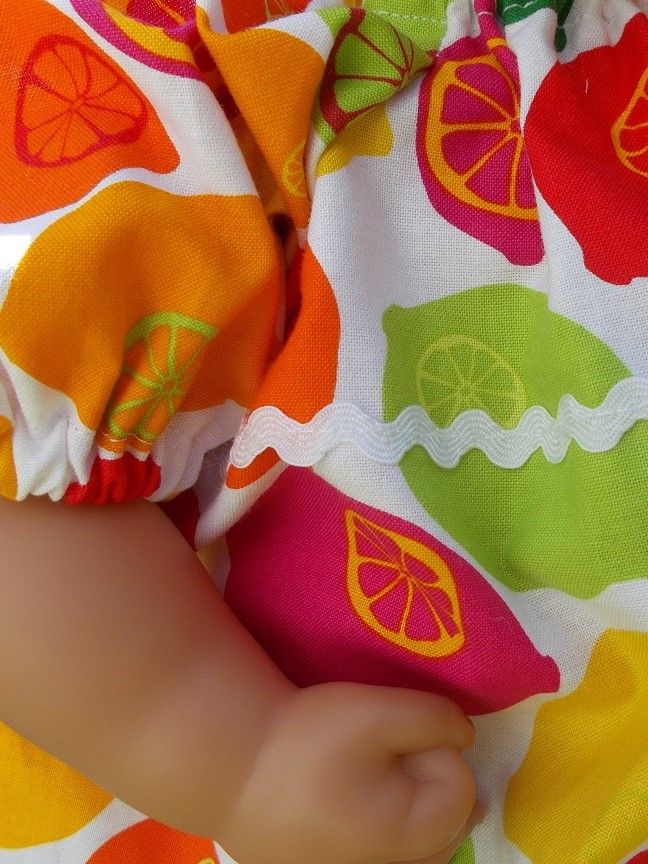 Oranges and Lemons Dress for Baby Dolls