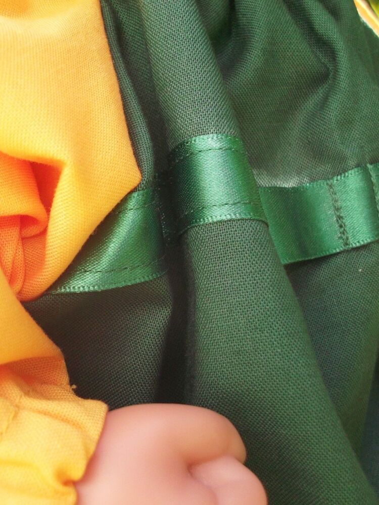 Green Winter School Dress for Baby Dolls - Choice of Sleeve Colour