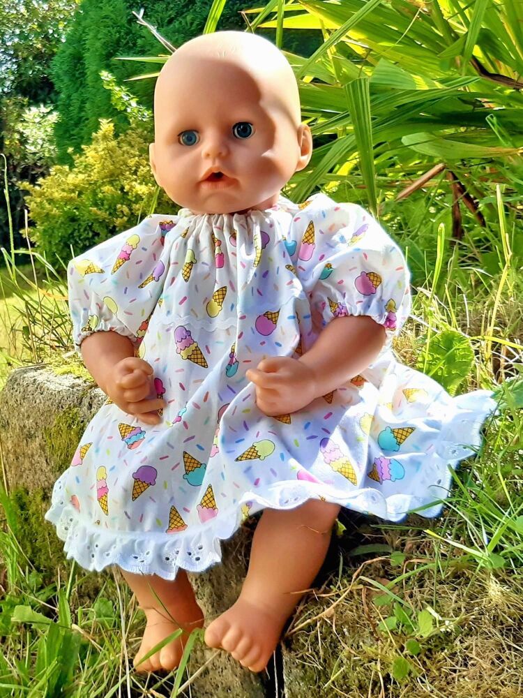Summer Ice Creams Dress for Baby Dolls