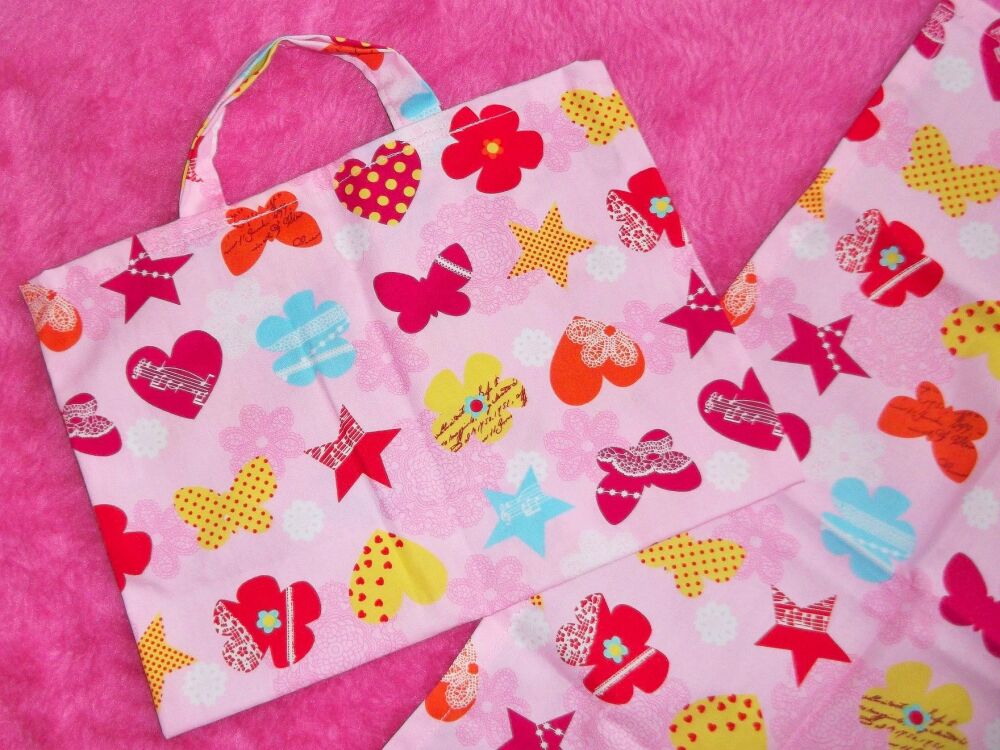 Pretty in Pink Changing Bag and Mat for Baby Dolls