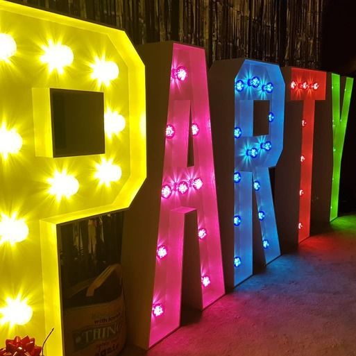 Party Light Up Letters Coloured Lights