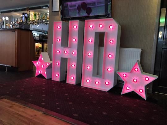Light Up Letters Initials and Stars in Pink Lights