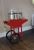 Portable Candy Floss Cart for Hire in red with clear dome