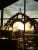 Love Heart Arch and Floral Arch in Front of Windows at Sunset