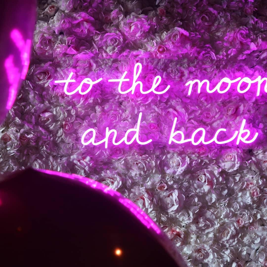 Pink Neon to the Moon and Back