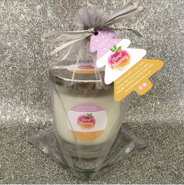 Branded & Personalised FESTIVE Soy Wax Candle (White Label / Wholesale)