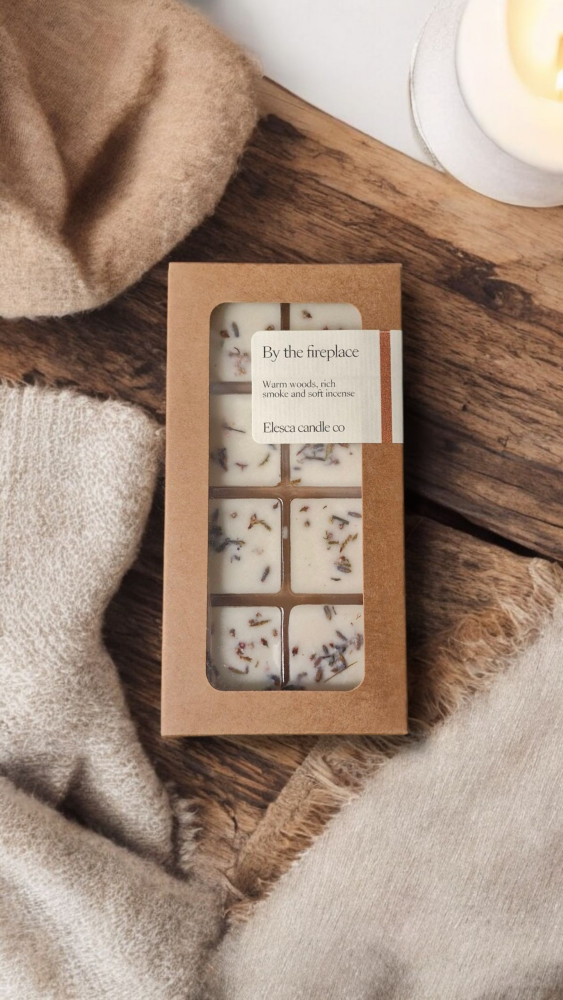 By the fireplace wax melts