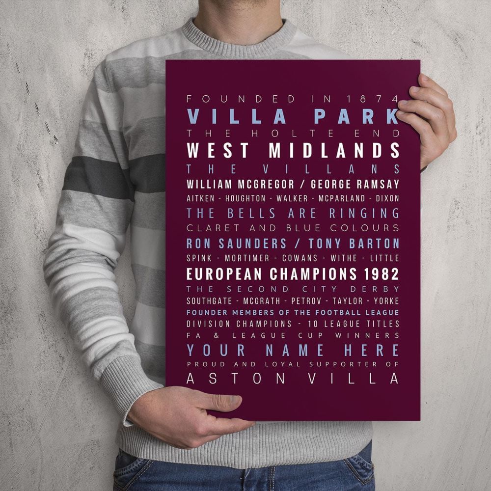 My Aston Villa FC Memories Football Print