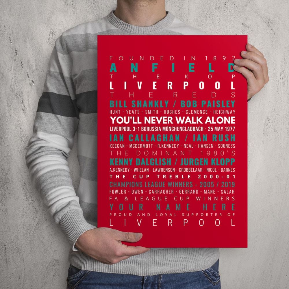 A3 - My Liverpool FC Memories Football Print
