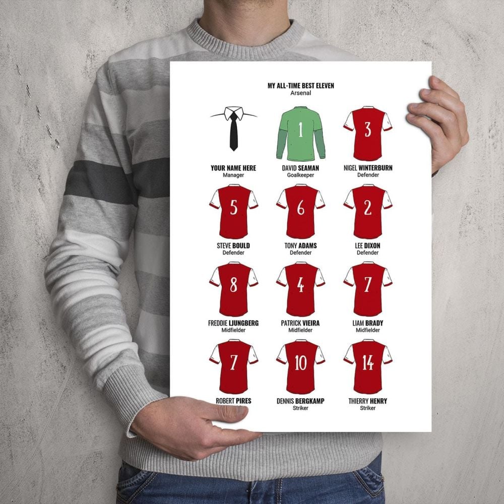 A3 - My Arsenal FC All-Time Eleven Football Print