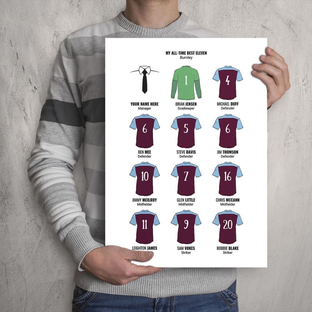 My Burnley FC All-Time Eleven Football Print