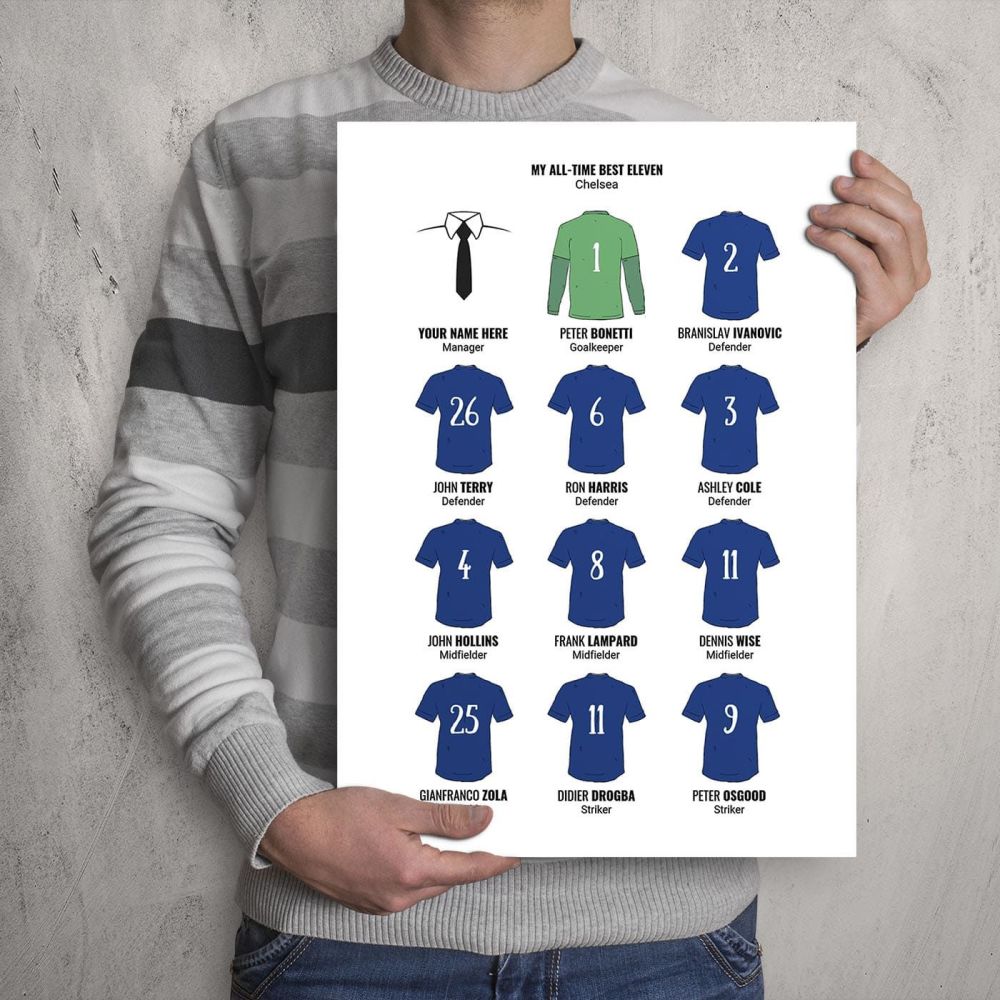 A3 - My Chelsea FC All-Time Eleven Football Print