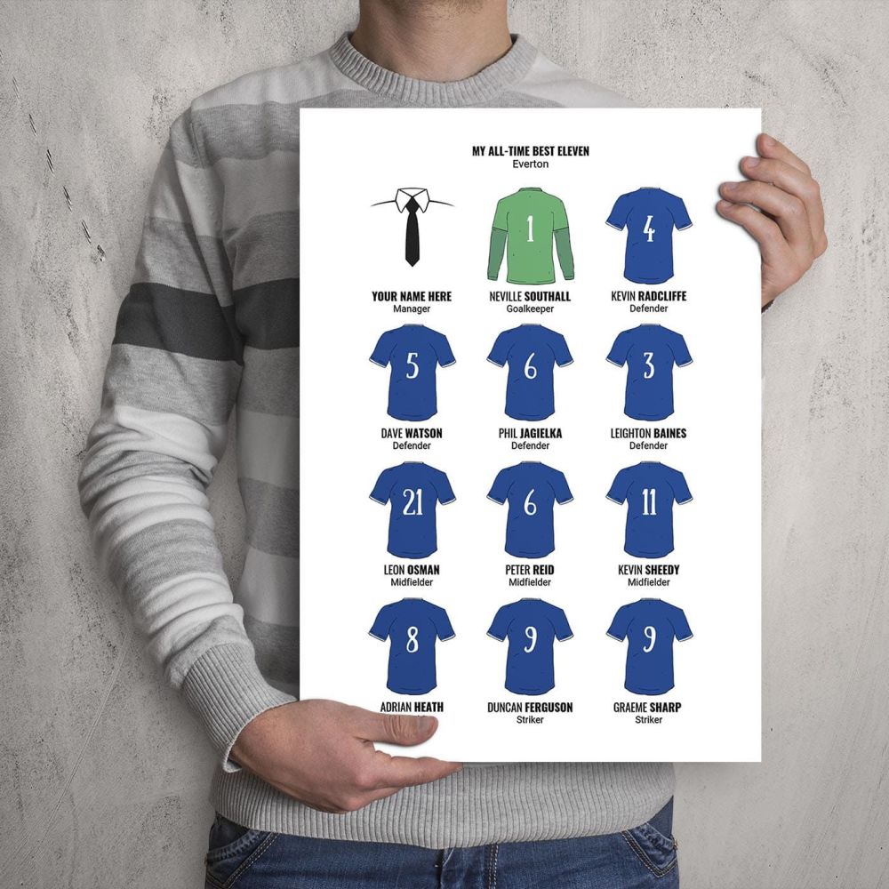A3 - My Everton FC All-Time Eleven Football Print