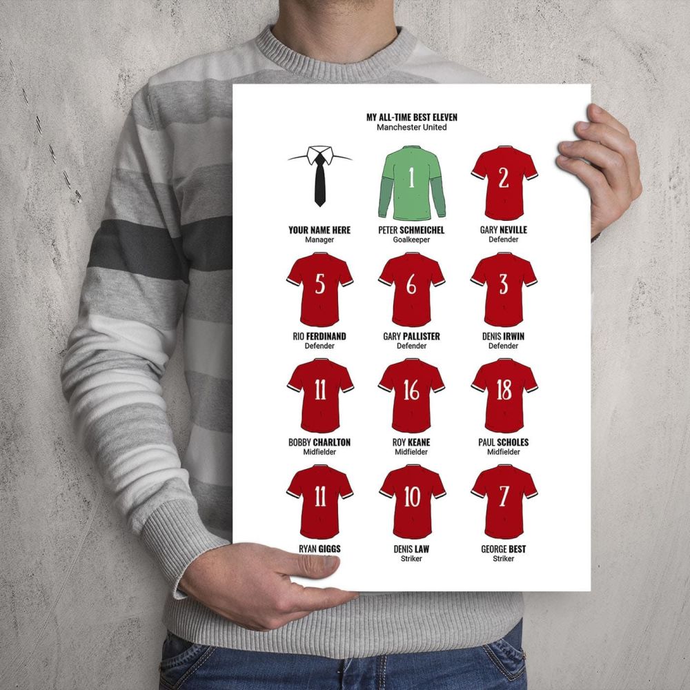 A3 - My Manchester United FC All-Time Eleven Football Print