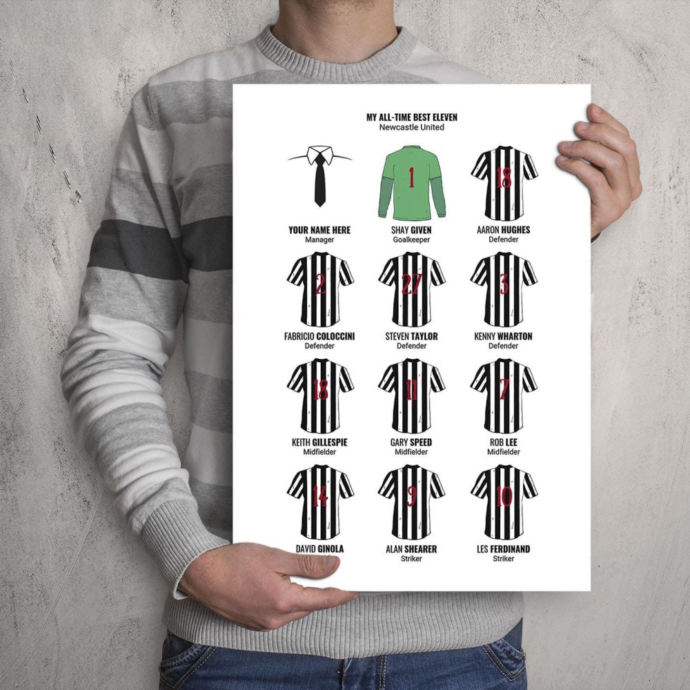 A3 - My Newcastle United FC All-Time Eleven Football Print