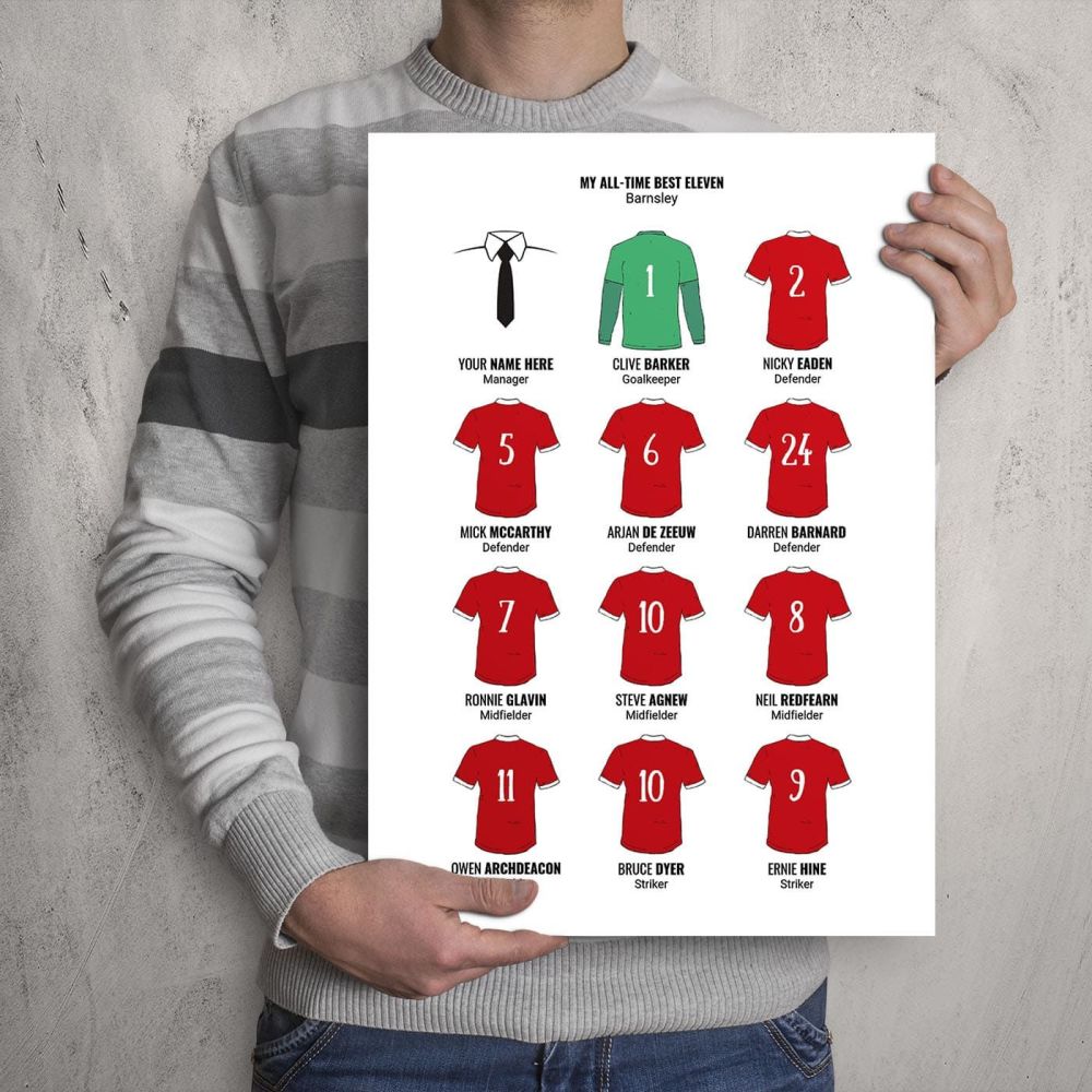 A3 - My Barnsley FC All-Time Eleven Football Print