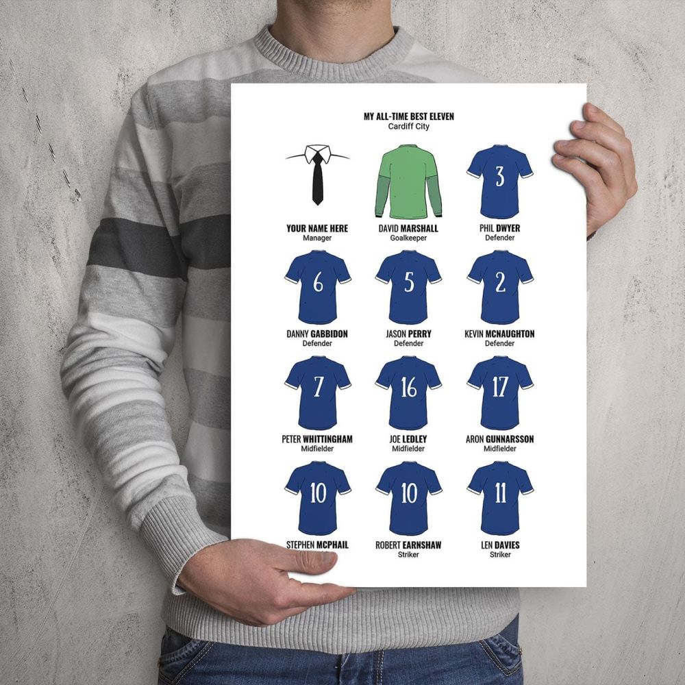 My Cardiff City FC All-Time Eleven Football Print