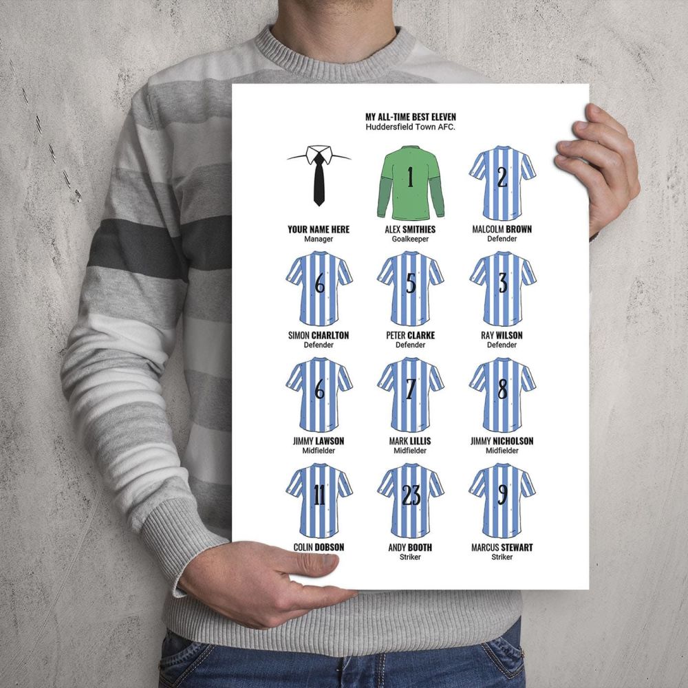 A3 - My Huddersfield Town FC All-Time Eleven Football Print