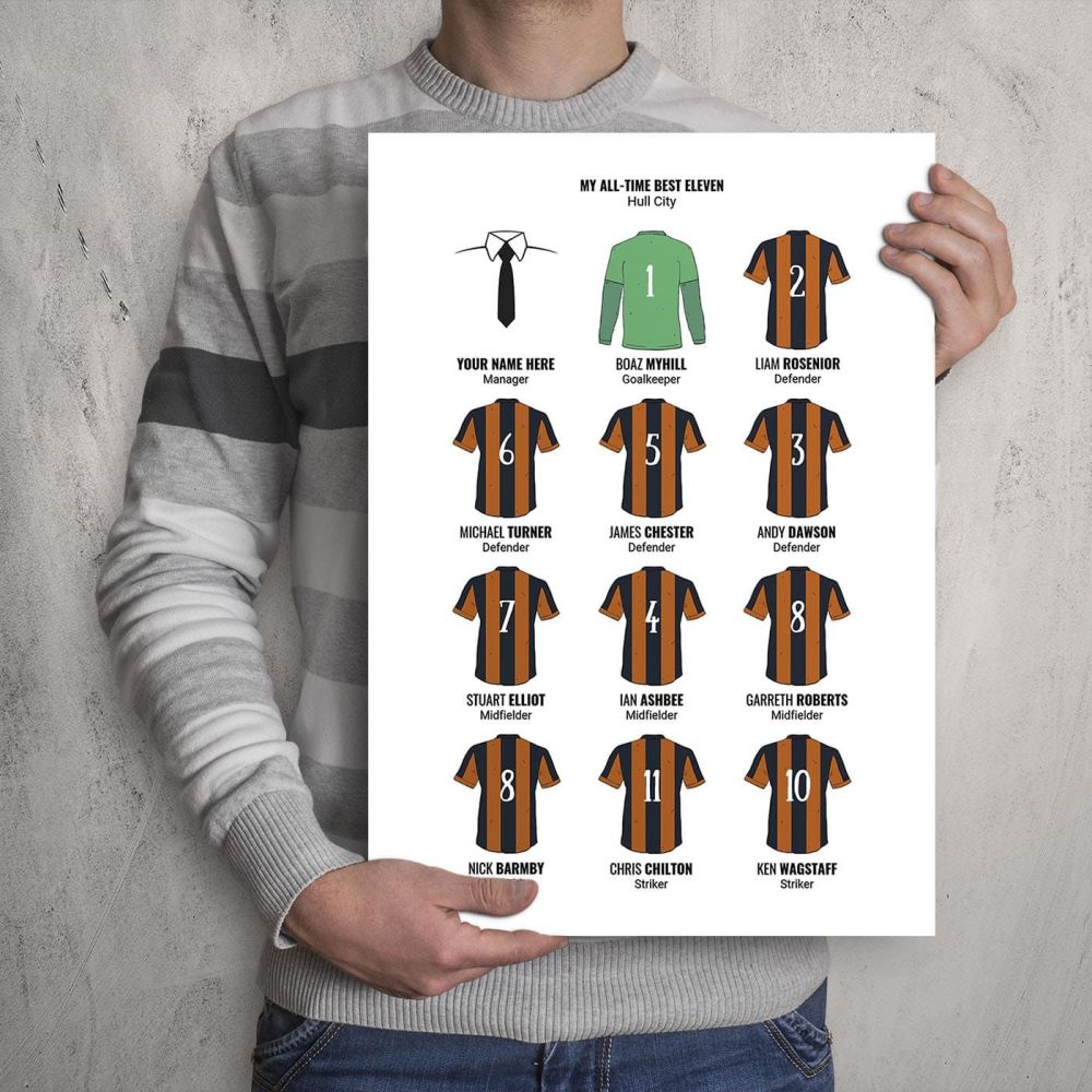 A3 - My Hull City FC All-Time Eleven Football Print
