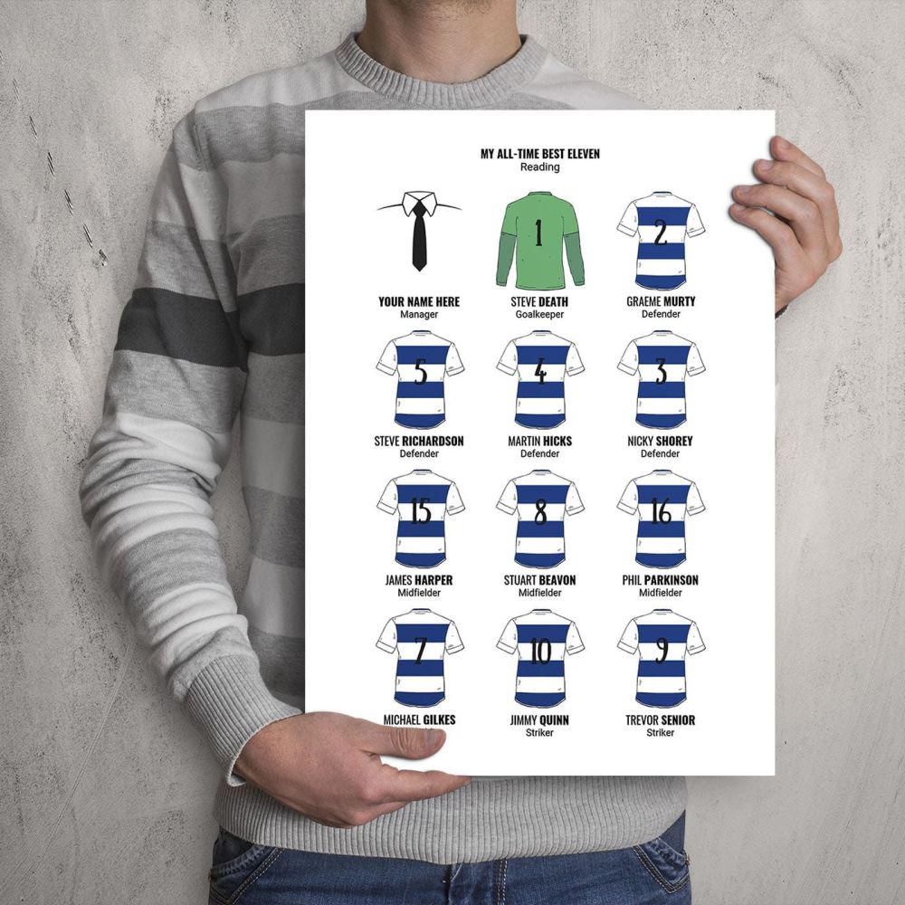 A3 - My Reading FC All-Time Eleven Football Print