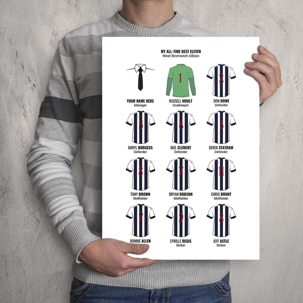 A3 - My West Bromwich Albion FC All-Time Eleven Football Print
