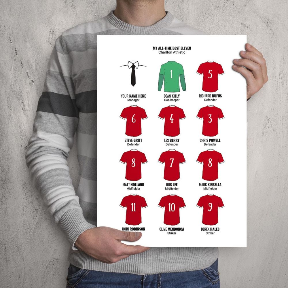 A3 - My Charlton Athletic FC All-Time Eleven Football Print