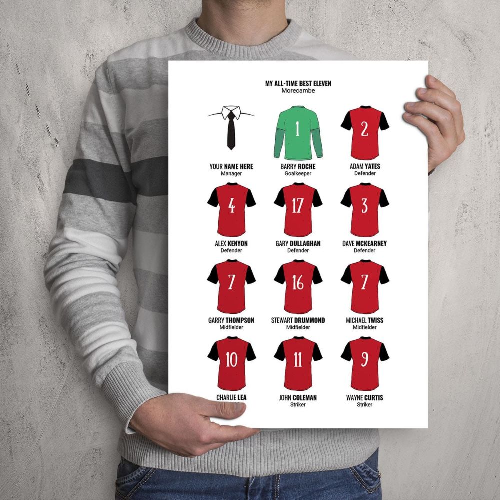 A3 - My Morecambe FC All-Time Eleven Football Print