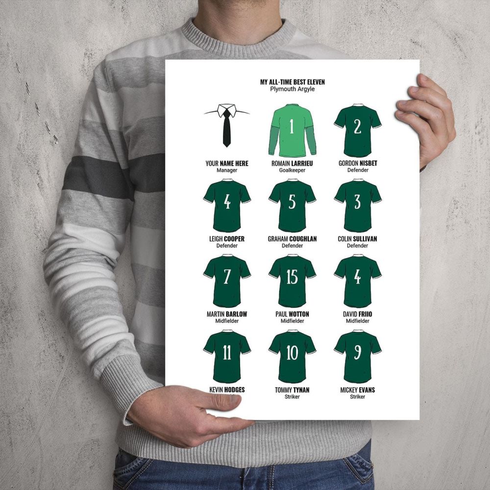 My Plymouth Argyle FC All-Time Eleven Football Print
