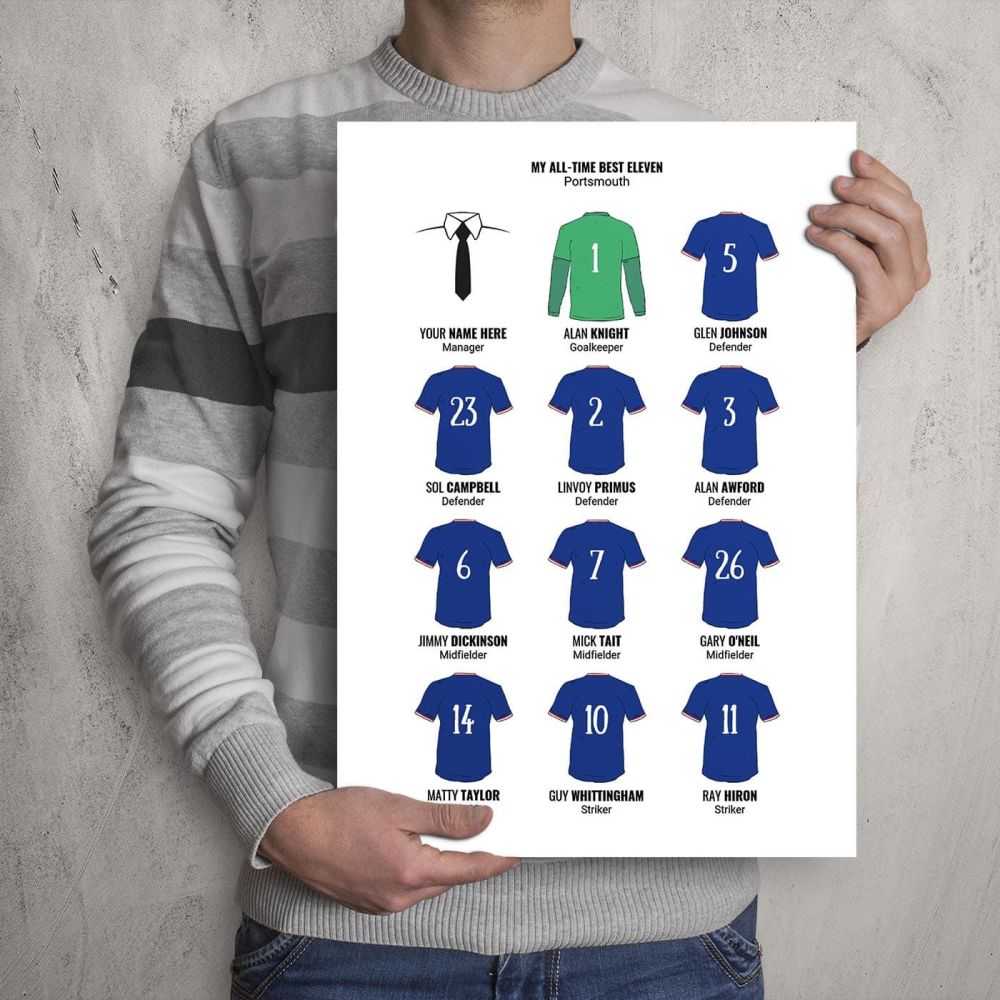 A3 - My Portsmouth FC All-Time Eleven Football Print