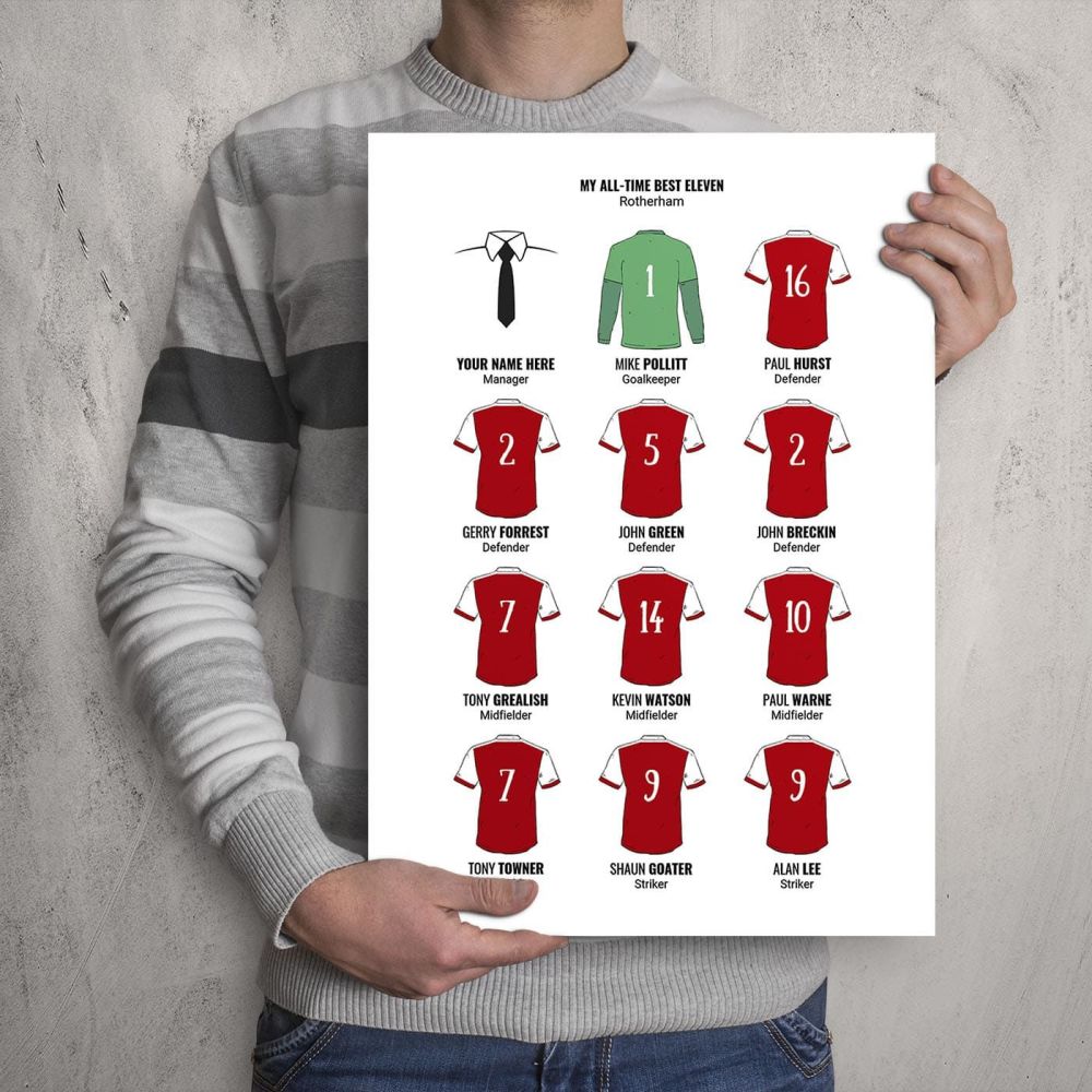 A3 - My Rotherham United FC All-Time Eleven Football Print