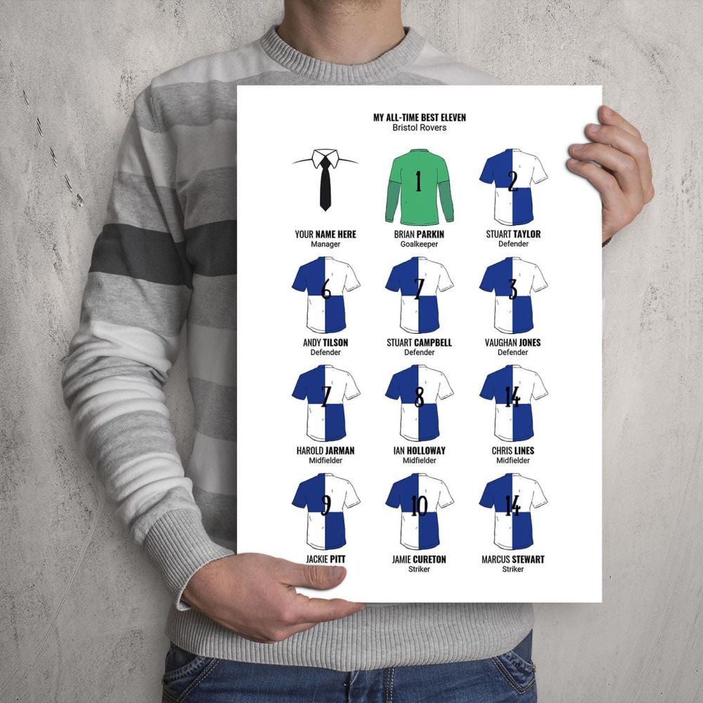 A3 - My Bristol Rovers FC All-Time Eleven Football Print