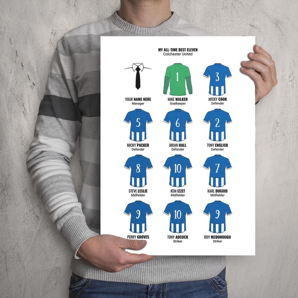 A3 - My Colchester United FC All-Time Eleven Football Print