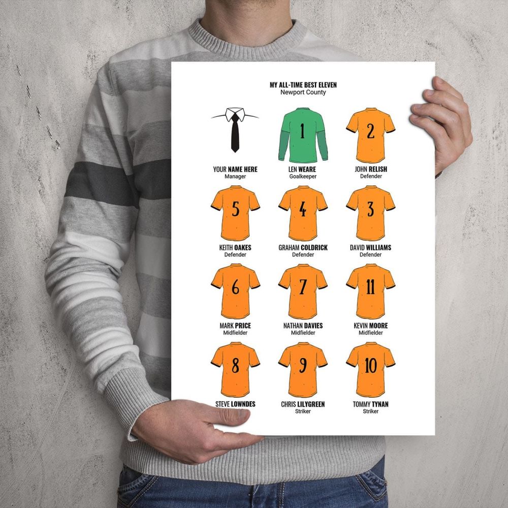 My Newport County FC All-Time Eleven Football Print