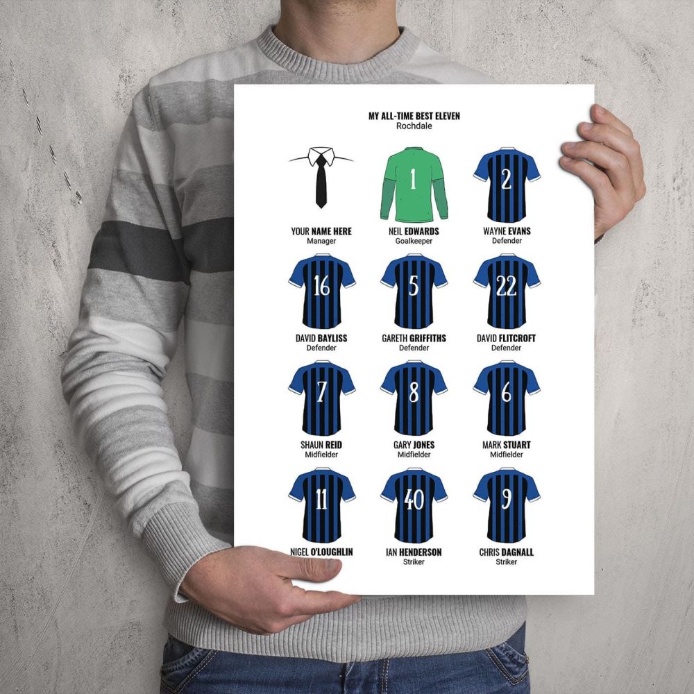 A3 - My Rochdale FC All-Time Eleven Football Print