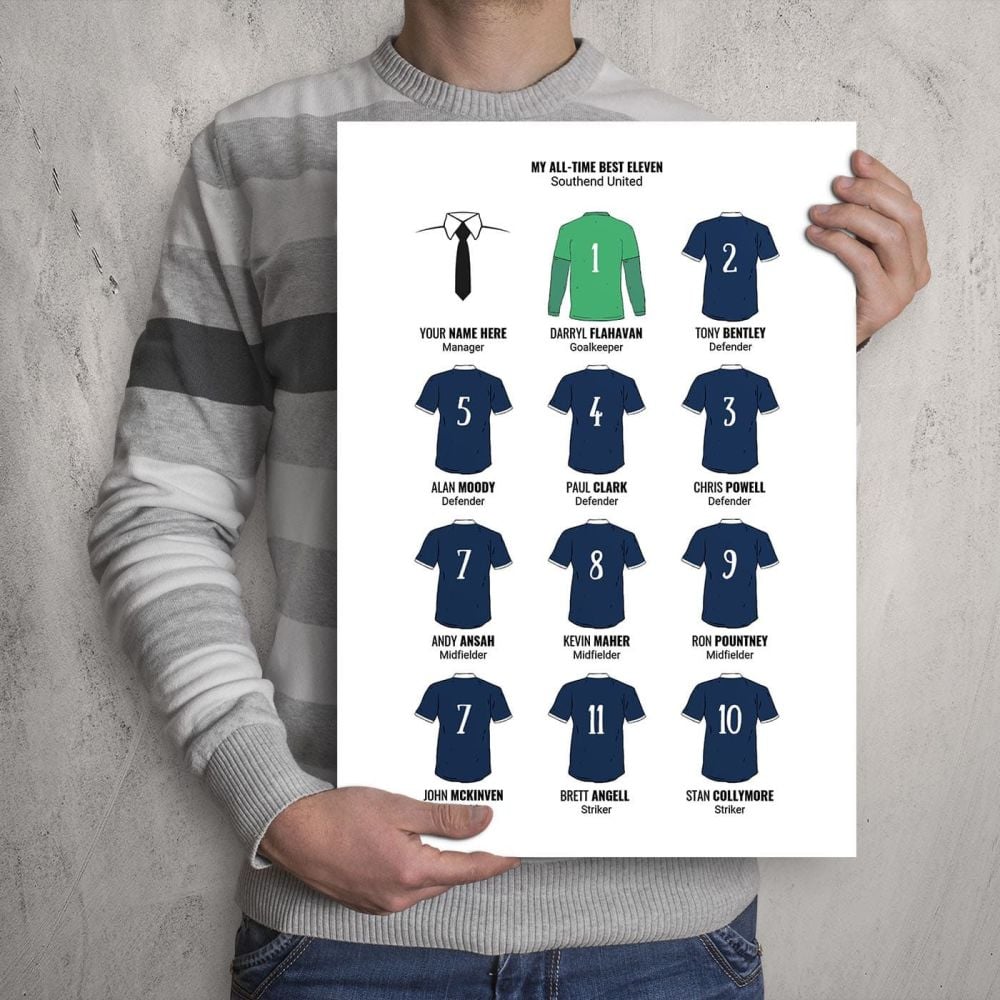 A3 - My Southend United FC All-Time Eleven Football Print