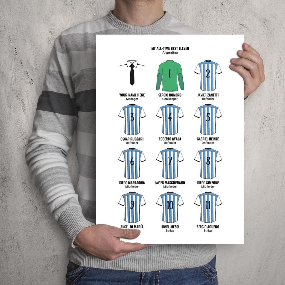 A3 - My Argentina All-Time Eleven Football Print