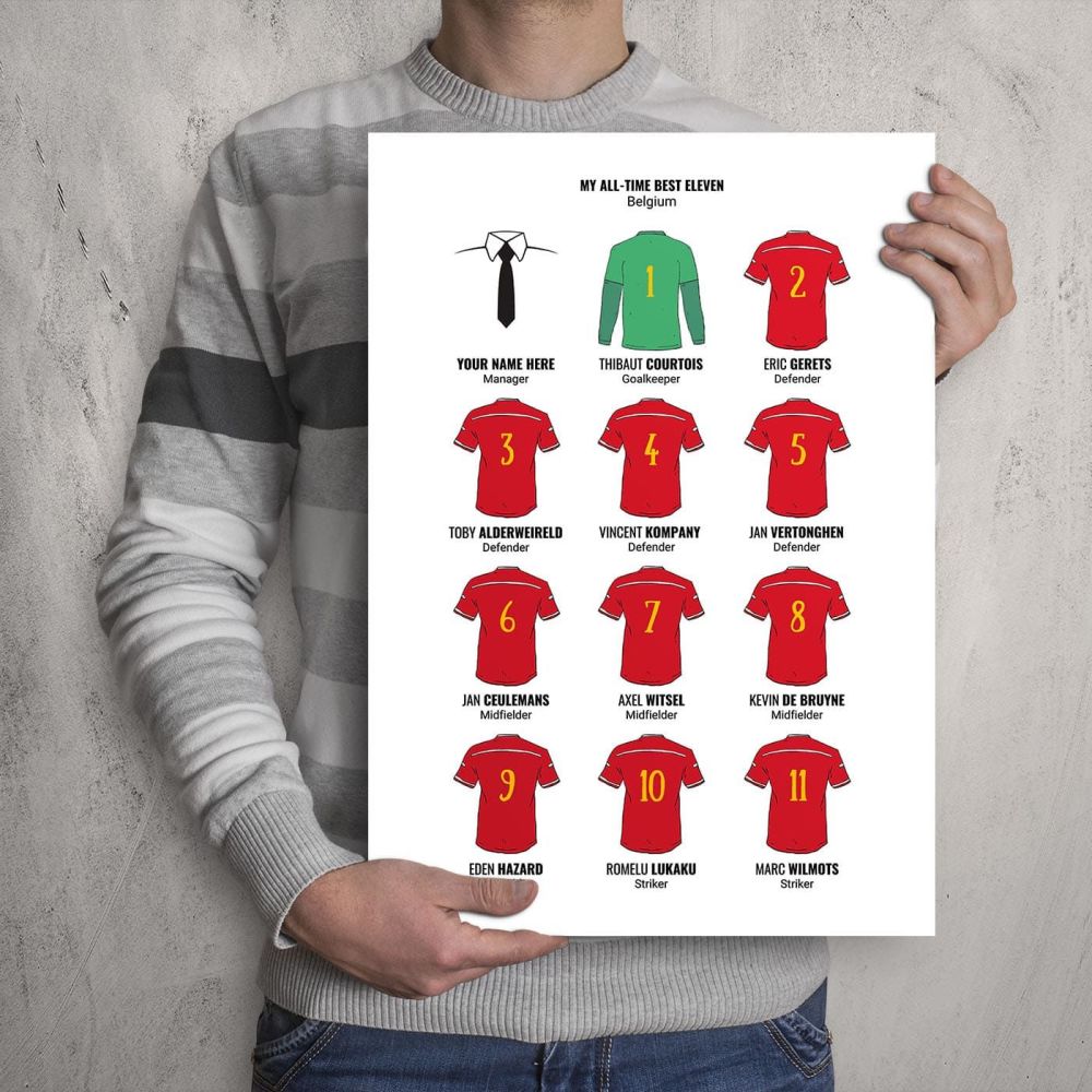 A3 - My Belgium All-Time Eleven Football Print